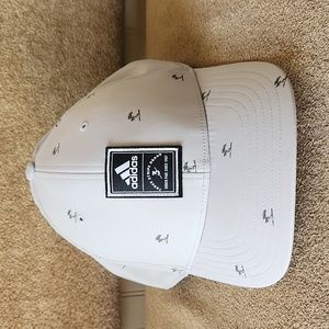 EUC Mens Adidas TP print hat gray trees adjustable three stripe brand